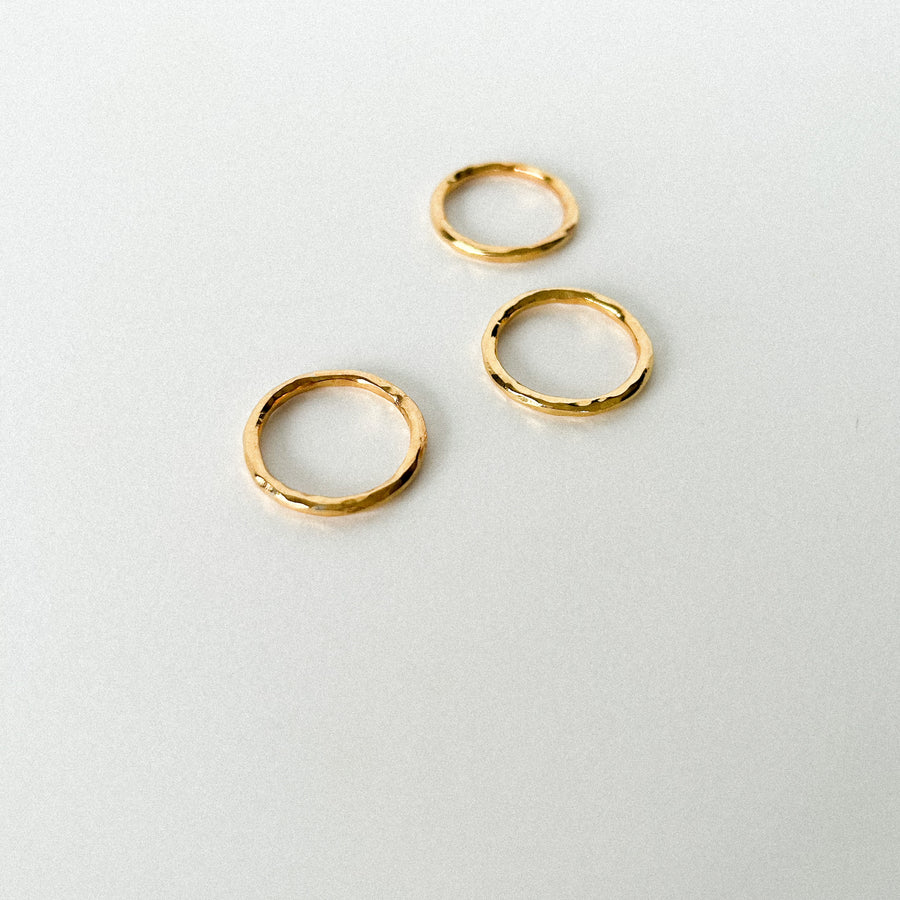 Thin Hammered Ring Set