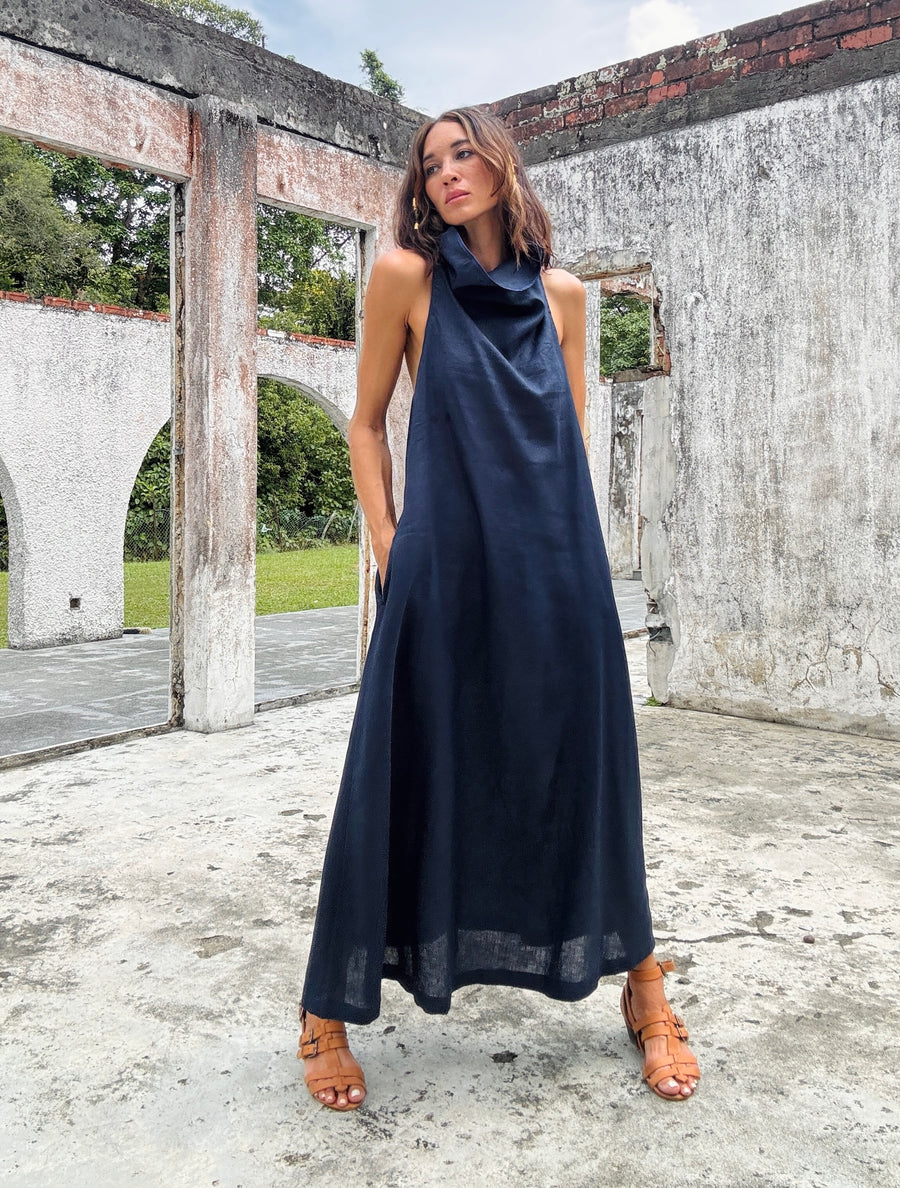 Twiga Dress Long - Dark Blue