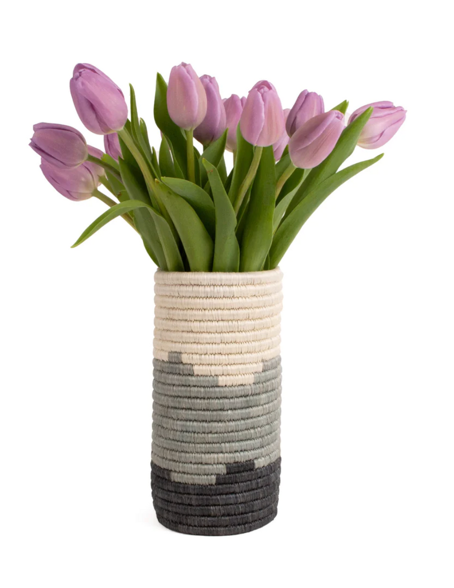 Stone Vessel - 8" Gradient Cylindrical Vase
